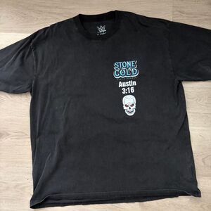 WWE Stone Cold Steve Austin Men's Black and Grey T-shirt Size XL